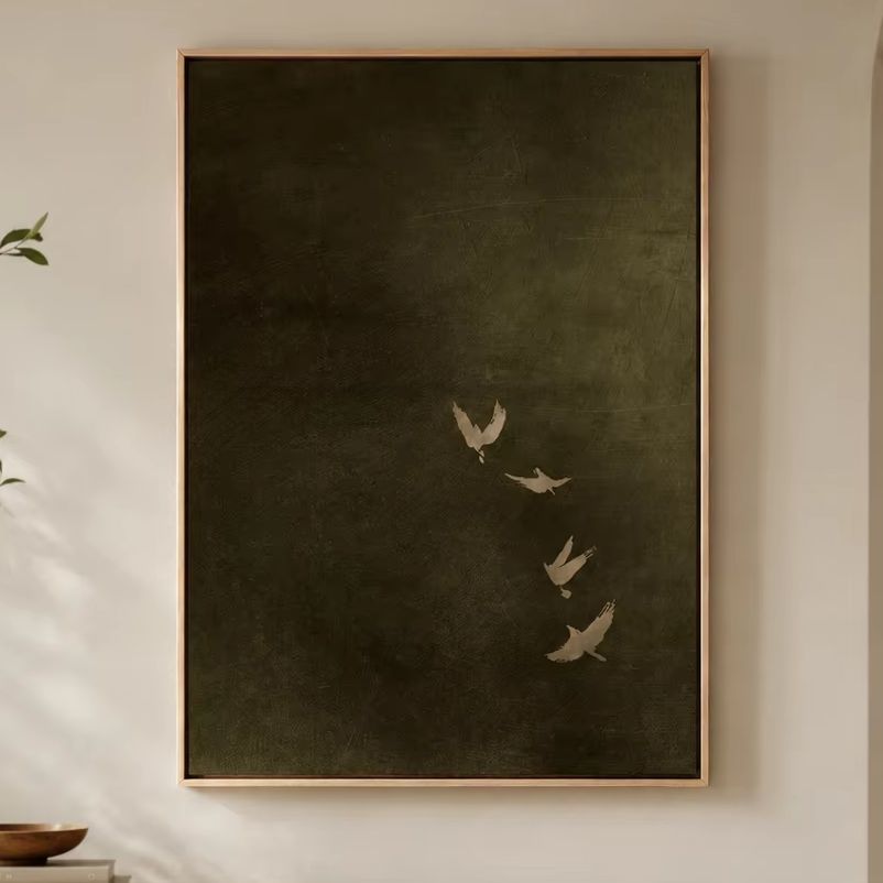 Photography Dark - Toile d'art murale vert olive avec