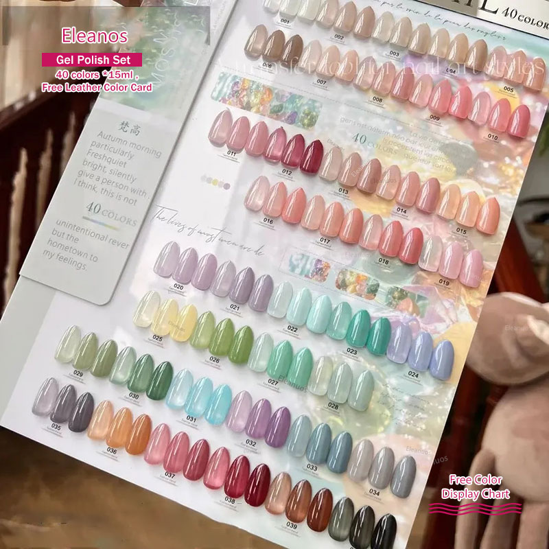 Color Checker Card - Eleanos 40 couleurs 15ml gelée Gel