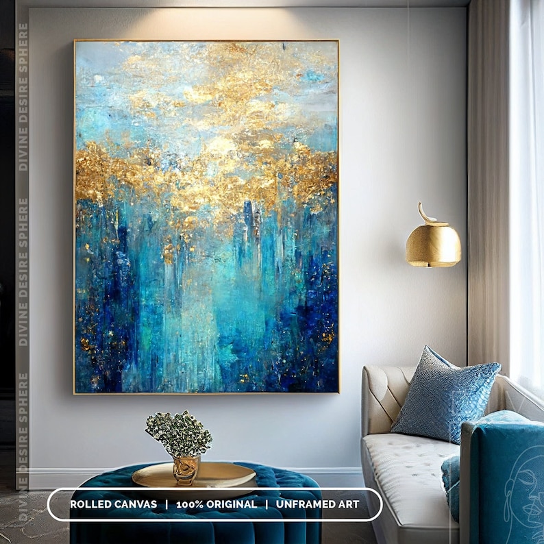 Photography Dark - Peinture acrylique moderne en feuille d'or