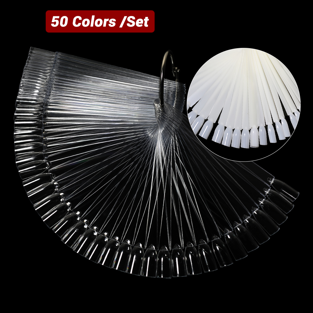 Color Checker Card - Bâtons d'affichage pour faux ongles, 50